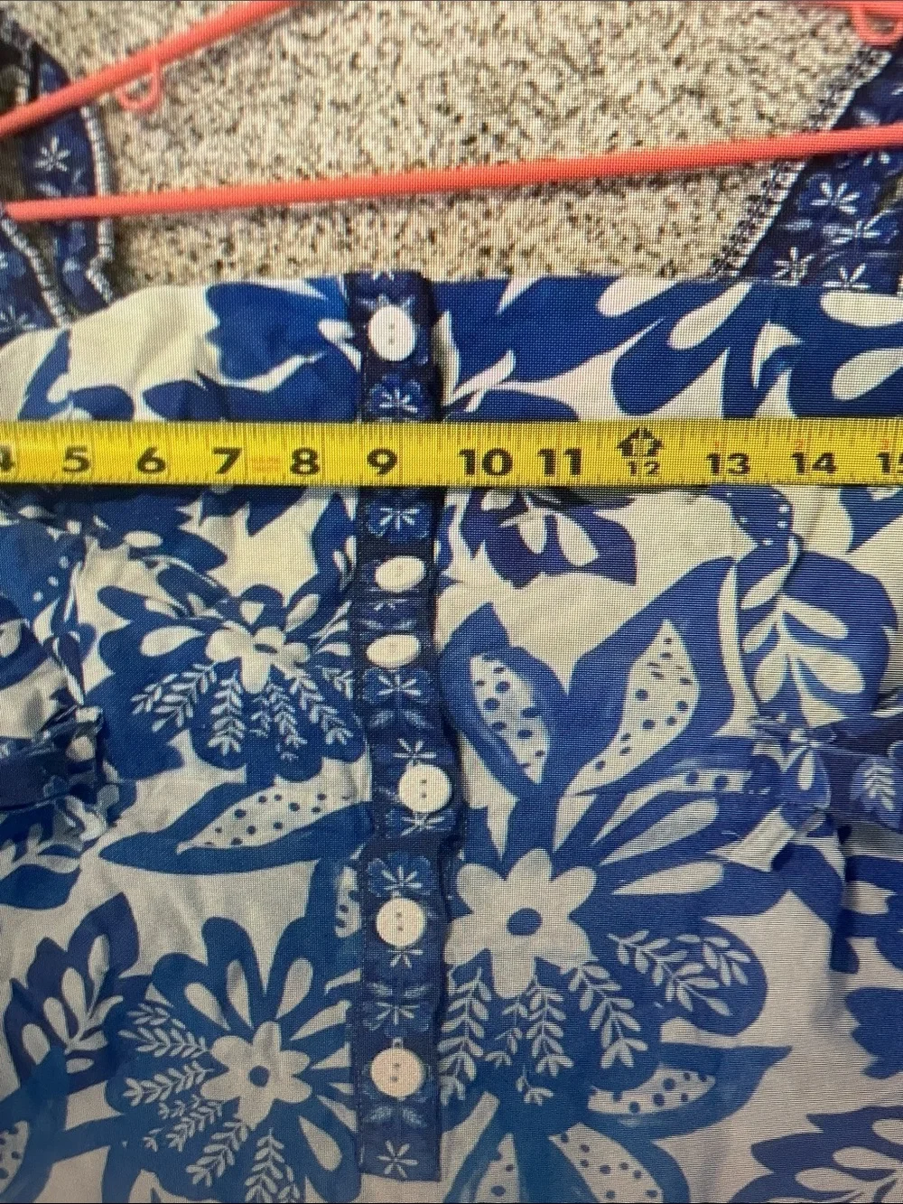 Rachel Zoe Blue and White Floral Button-Front Camisole